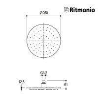 MEDIDAS ROCIADOR DUCHA 25cm RITMONIO